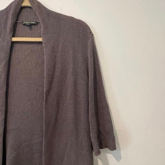 Eileen‎ Fisher Women’s Short Sleeve Open Cardigan Silk Cotton Blend Size Medium - Picture 2 of 6